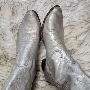 Silver cowboy boots